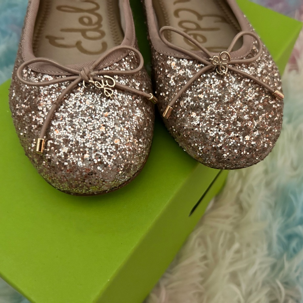 Sam Edelman Gold Glitter Flats